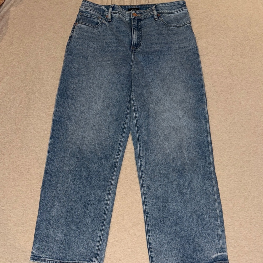 Express Women's Straight Leg Blue Jeans
